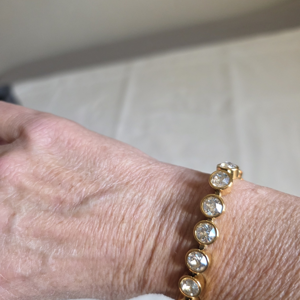 Swarovski CrystalMoonlit  Ice Gold Bracelet with Sparkling Crystals - Picture 8 of 10